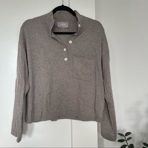 Everlane Cropped Cashmere Polo Sweater